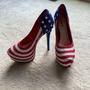 Alba American Flag USA Rhinestone Heels